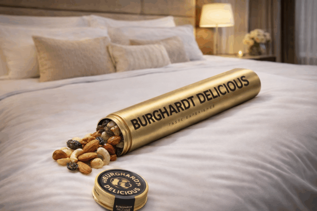 Burghardt Delicious Nuss Shots als perfektes Gastgeschenk auf dem Zimmer